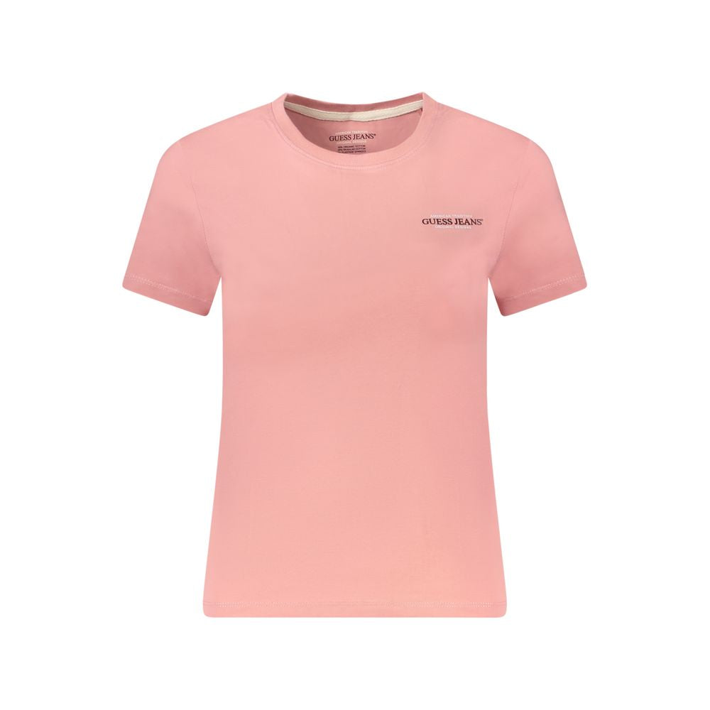 Pink Cotton Women T-Shirt
