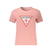 Pink Cotton Women T-Shirt