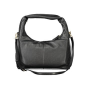 Black Polyurethane Women Shoulder Bag