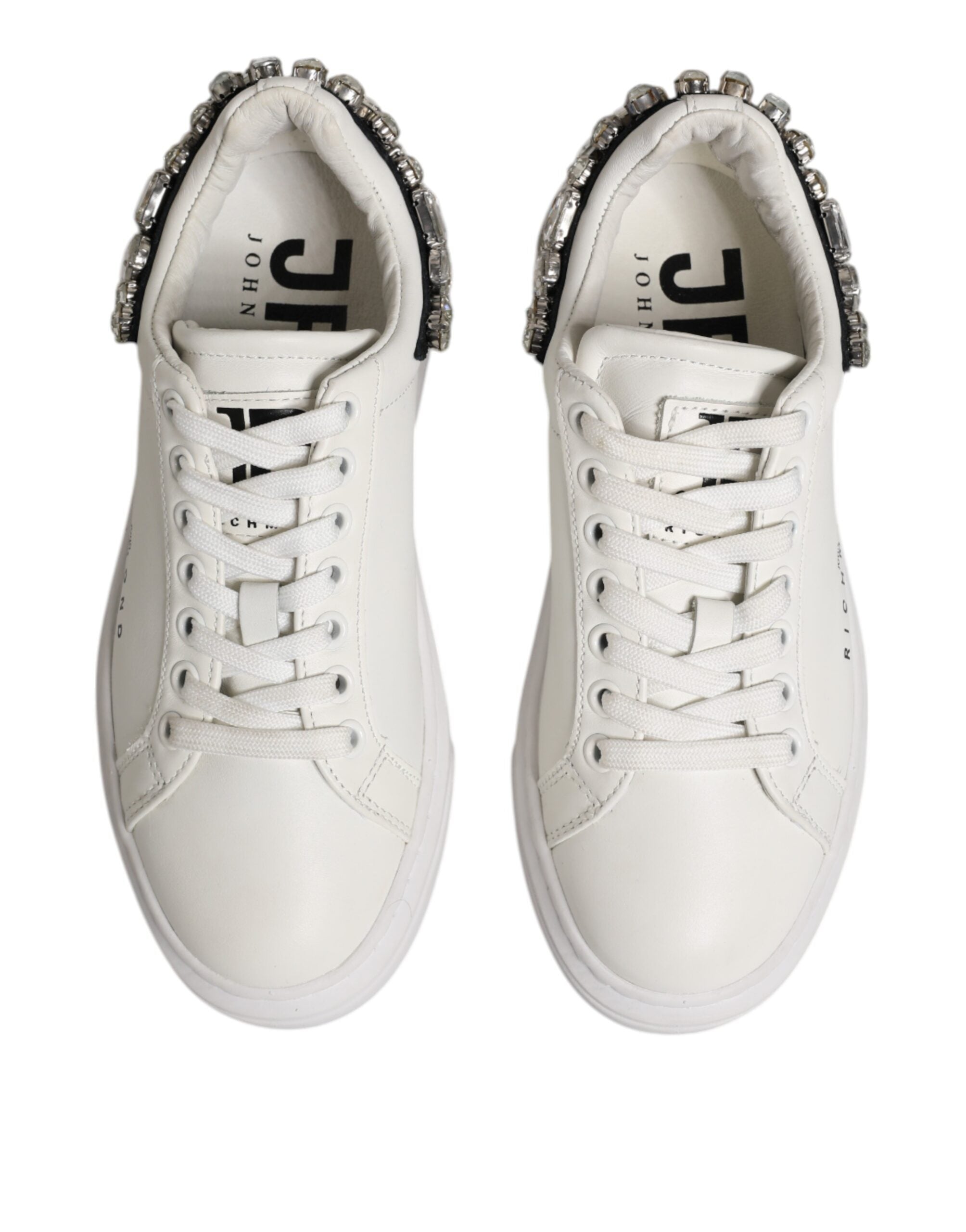 White Rhinestone Embellished Sneakers Shoes