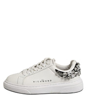 White Rhinestone Embellished Sneakers Shoes