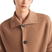 Ribbed Knit Cashmere Cardigan