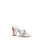 Silver Calfskin Mules