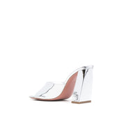 Silver Calfskin Mules