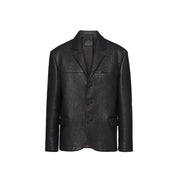 Single-Breasted Leather Jacket