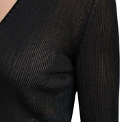 Sheer Fine-Ribbed Top