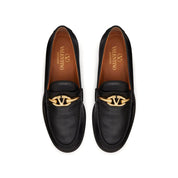 V-Logo Moon Leather Loafers