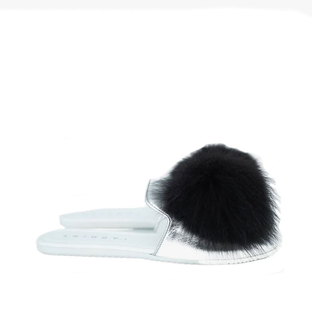 Silver Calfskin Mules