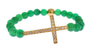 Elegant Green Jade Bead & Gold Plated Bracelet