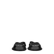 Black Leather Slippers Sandals