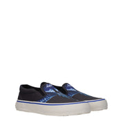 Black Fabric Slip-On Loafers
