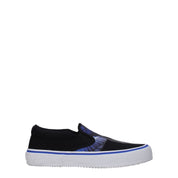 Black Fabric Slip-On Loafers
