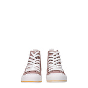 Pink Fabric High Top Sneakers