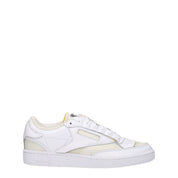 White Fabric Low Tops