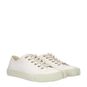 White Fabric Low Tops