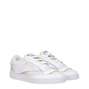 White Fabric Low Tops