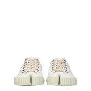 White Fabric Low Tops