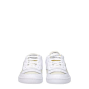 White Fabric Low Tops