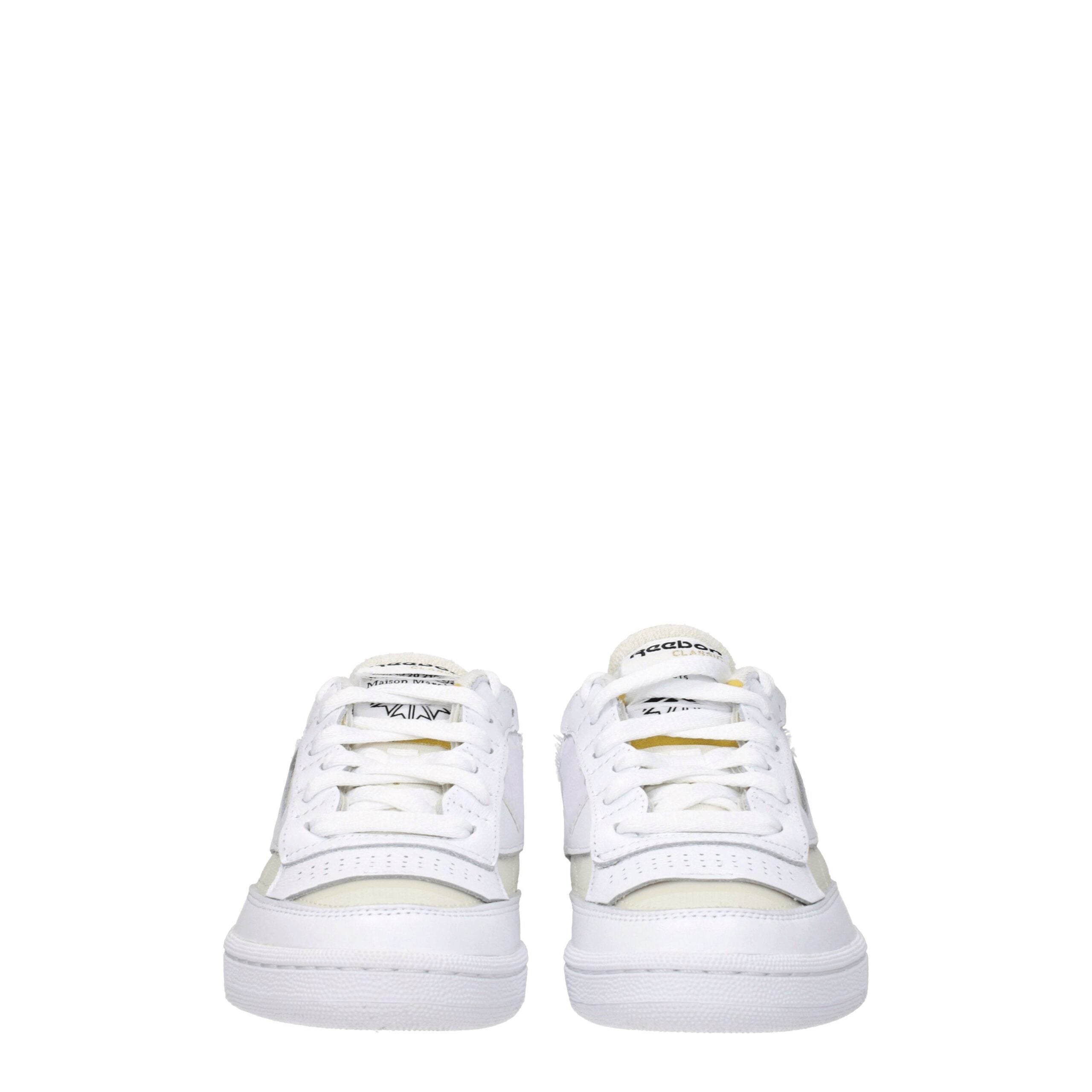 White Fabric Low Tops