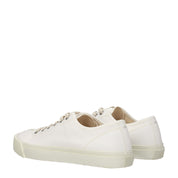 White Fabric Low Tops