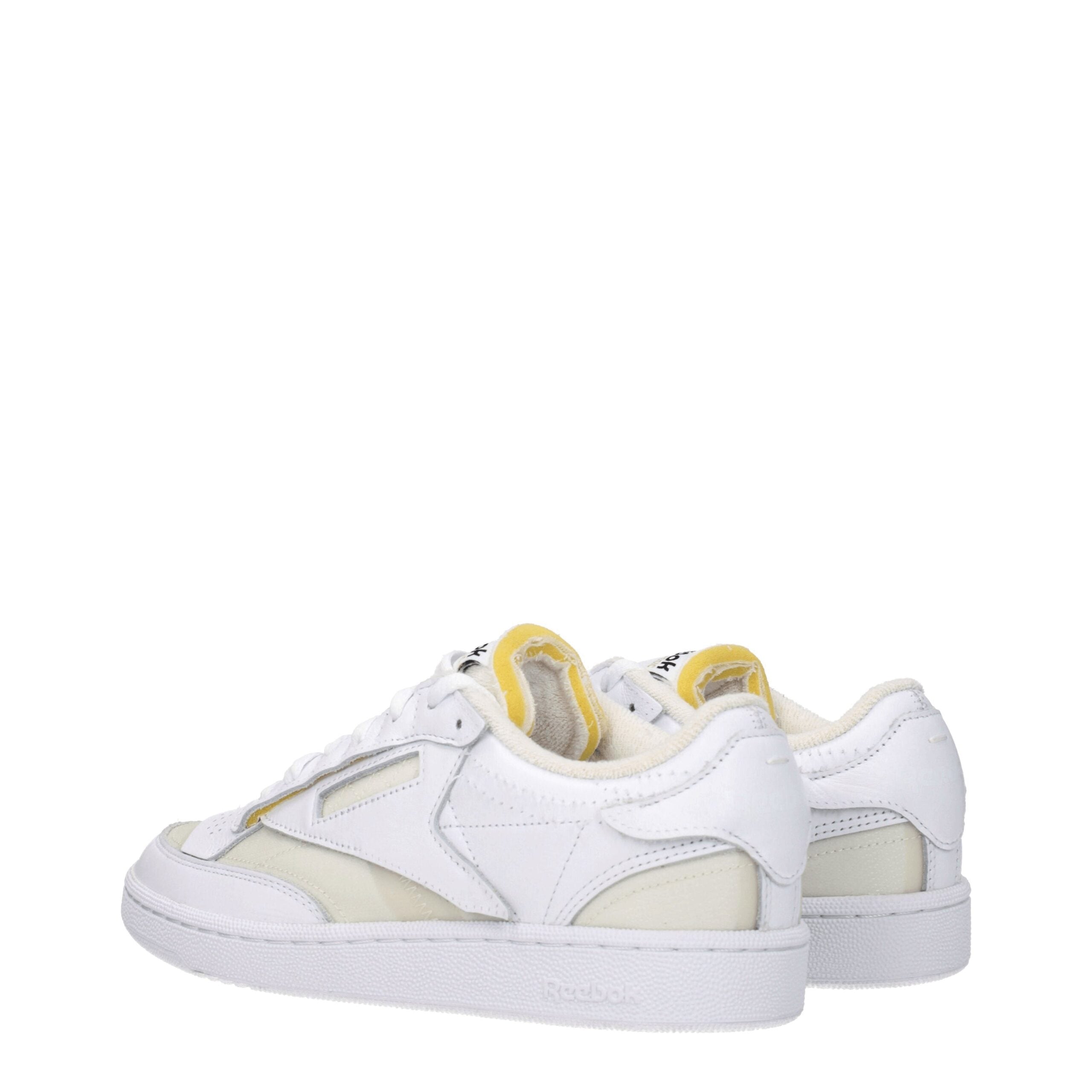 White Fabric Low Tops