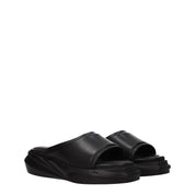 Black Leather Slippers