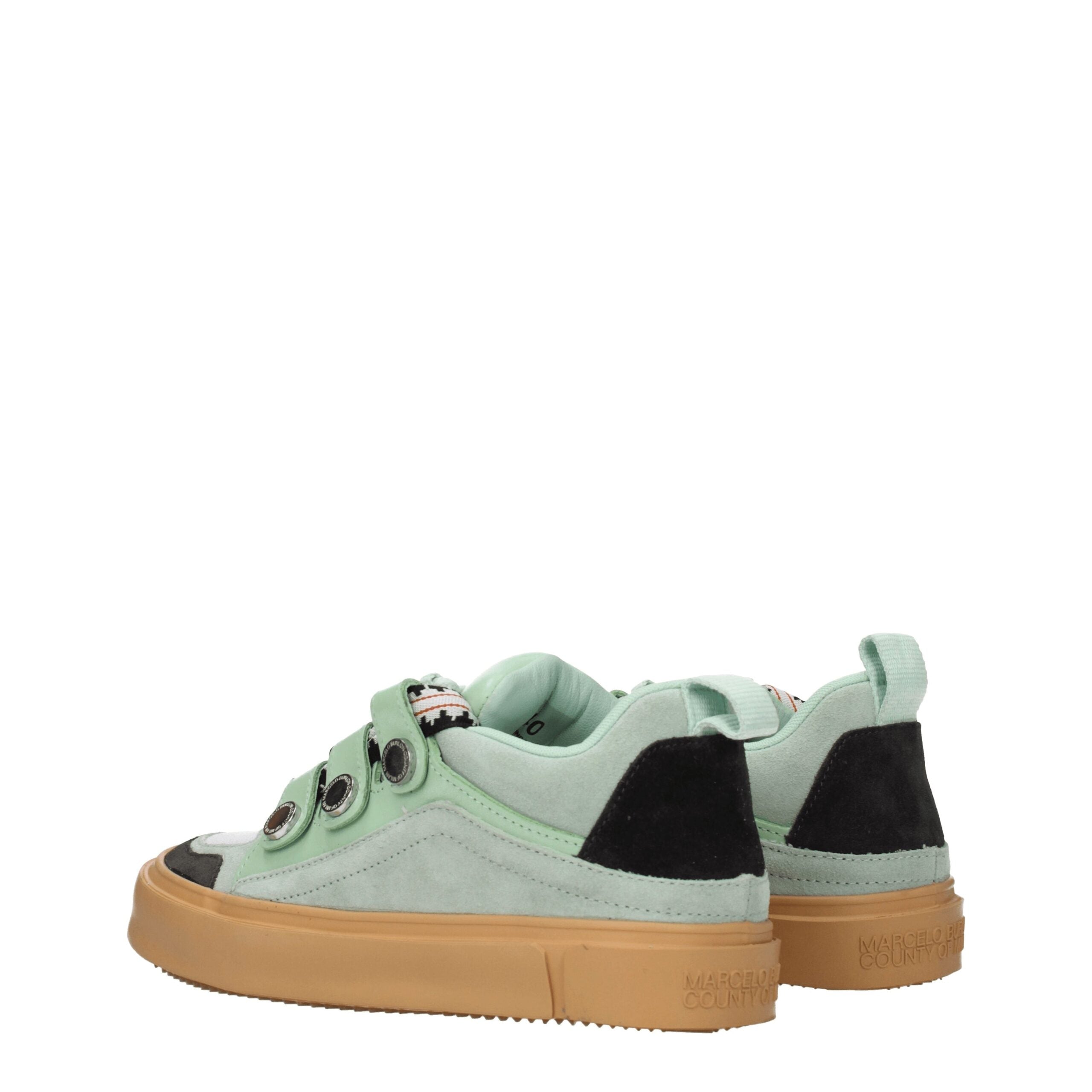 Green Leather Low Top Sneakers