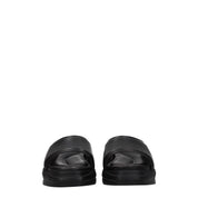 Black Leather Slippers