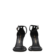 Black Crystals Stiletto Heels Sandals