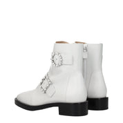 White Leather Ankle Boots