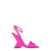 Pink Satin Platform Sandals