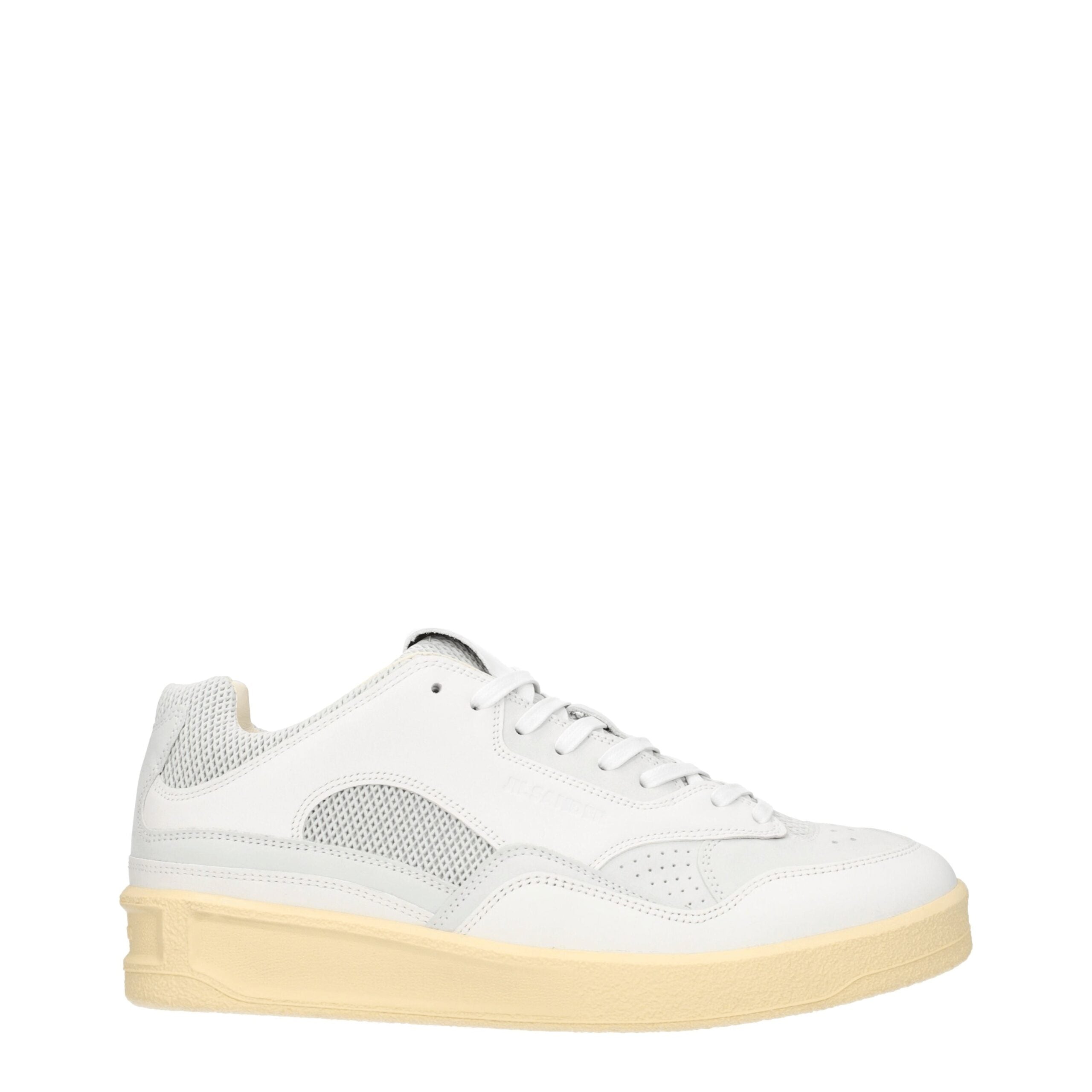White Leather Low Top Sneakers