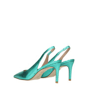 Green Leather High Heel Pumps