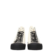 Beige Fabric High Tops