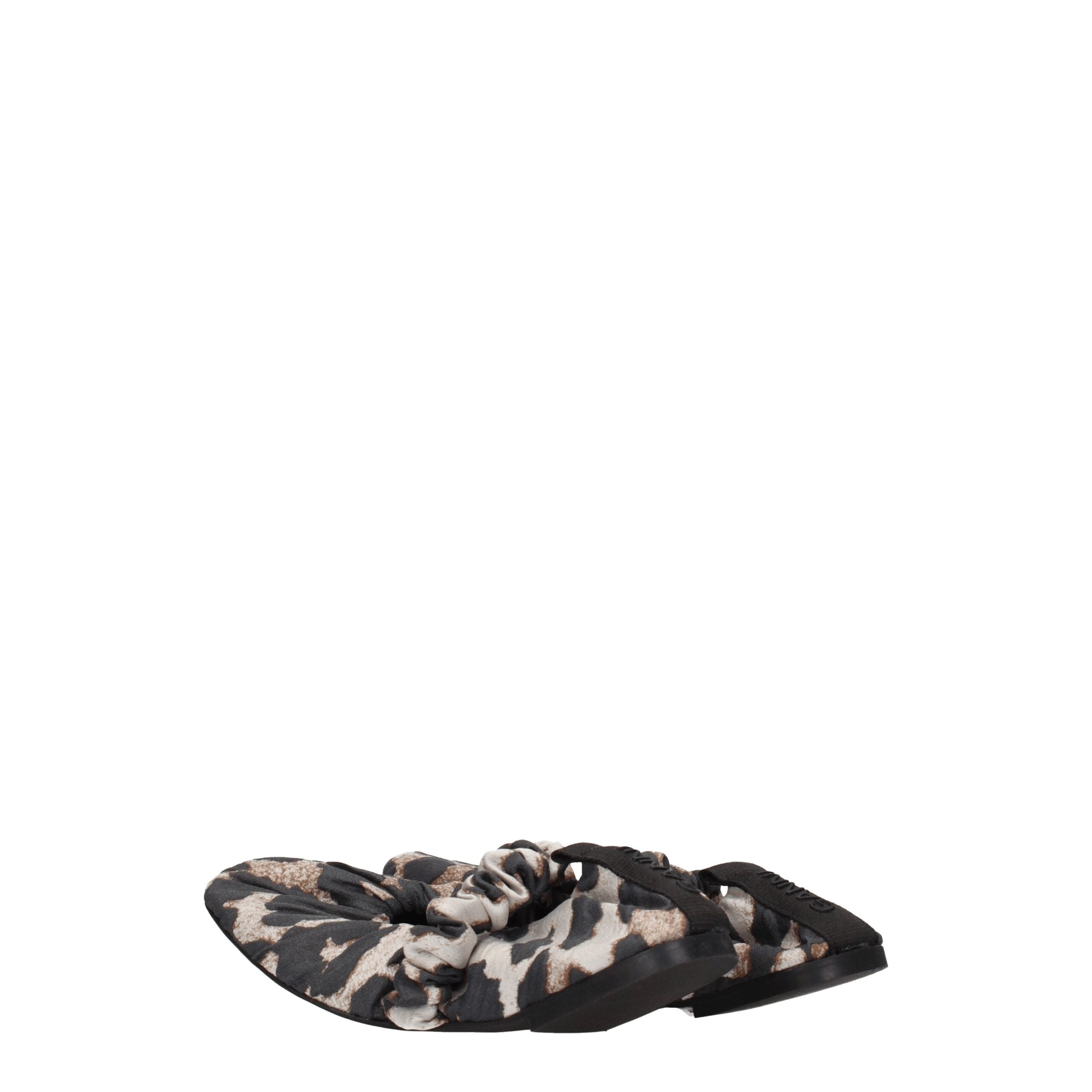 Beige Fabric Ballet Flats