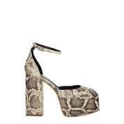 Beige Leather Platforms