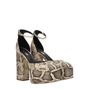Beige Leather Platforms