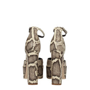 Beige Leather Platforms