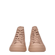 Pink Fabric High Top Sneakers