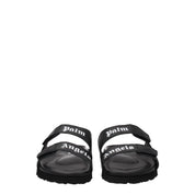 Black Leather Slippers Sandals