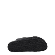 Black Leather Slippers Sandals