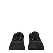 Black Fabric Chunky Sneakers