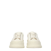 White Fabric Platform Sneakers