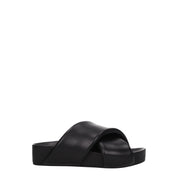 Black Leather Slippers
