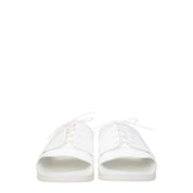 White Cotton Slippers Sandals