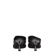 Black Leather Stiletto Heels Sandals