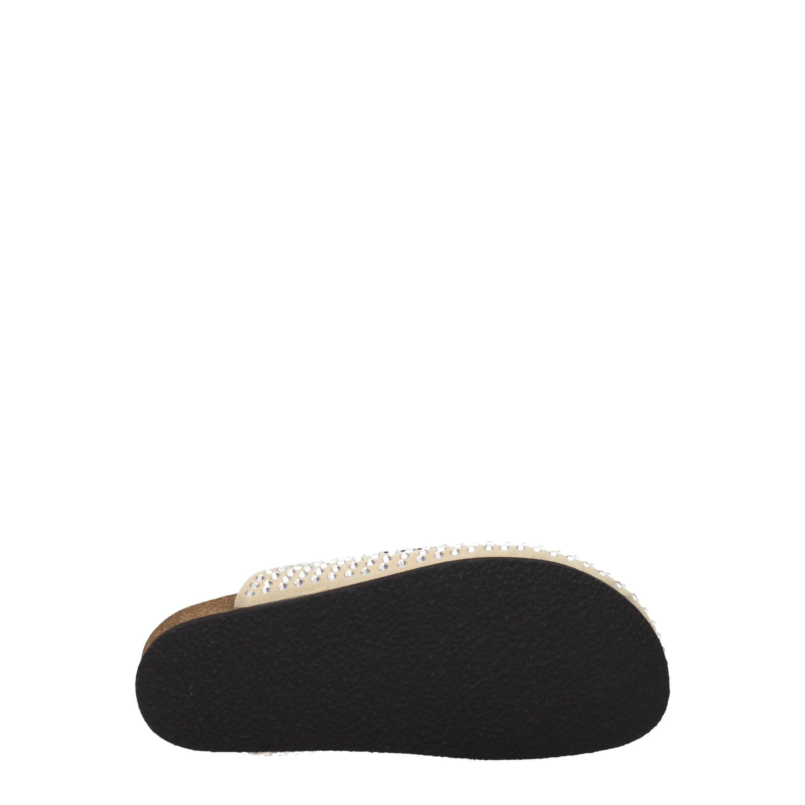 Beige Leather Slippers Sandals