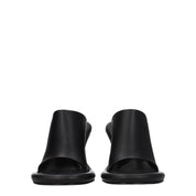 Black Leather Stiletto Heels Sandals