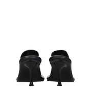 Black Leather Stiletto Heels Sandals