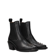 Black Leather Ankle Boots